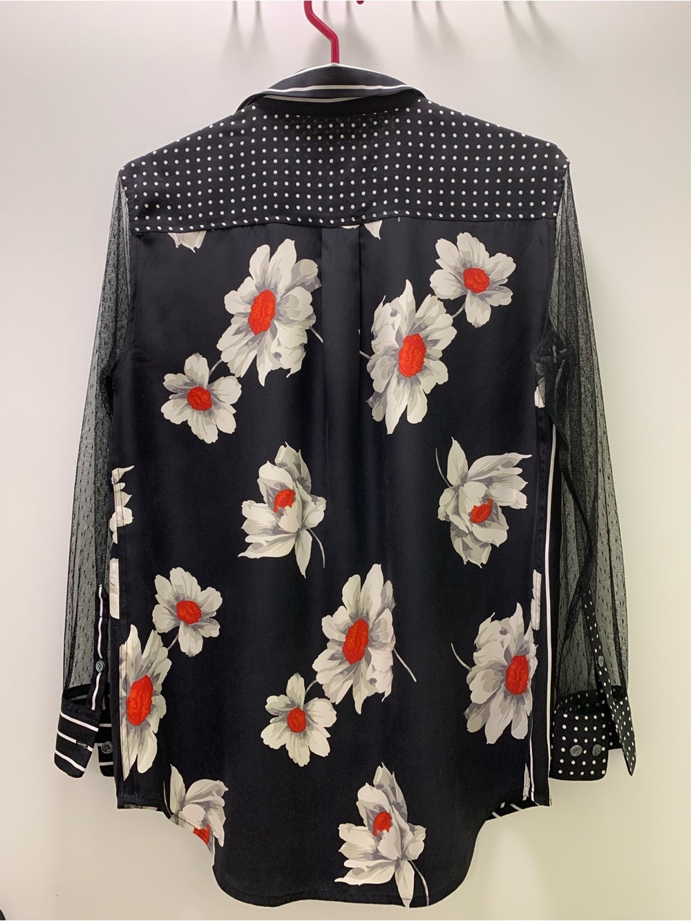 Equipment Black and White Polka Dot Blouse 100% silk, size S - Picture 6 of 8